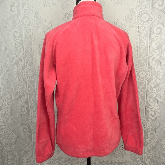 SOLD! Columbia June Lake Sweater Pink Salmon Full Zip Mock Neck Sweater Small - Picture 7 of 11